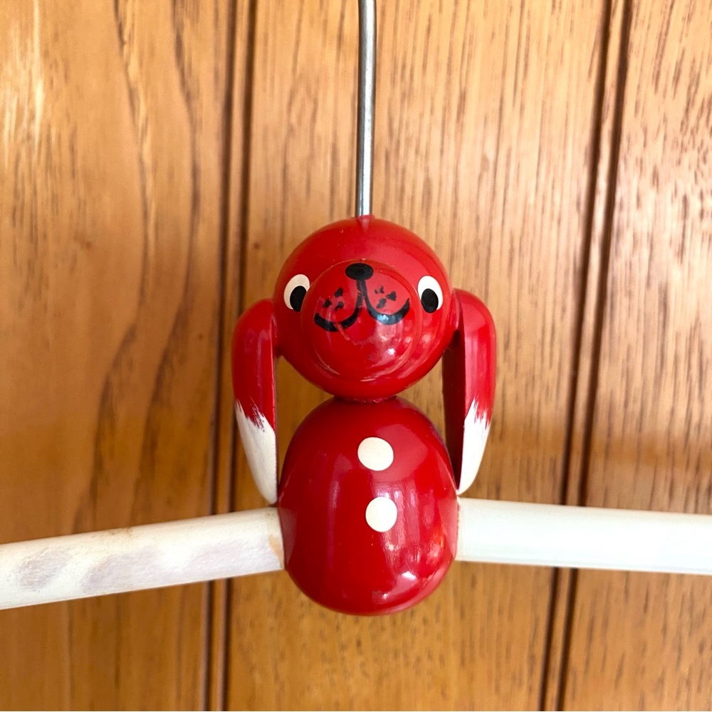 Sevi Vintage Hand Painted Children’s Italian Dog Wooden Clothes Hanger